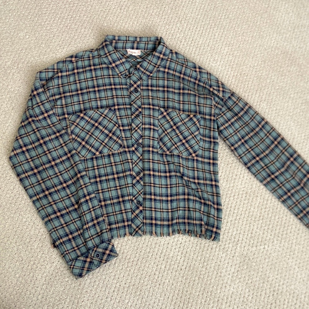 Hem & Thread cropped flannel, size medium